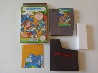 1KR UTROP! Nintendo 8-bit NES The Smurfs Smolferne Danskt/FRA