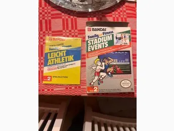 Box och manual till Stadium Events Nintendo NES SCN