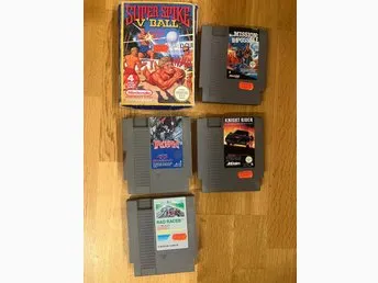 Nintendo NES Spelpaket - Super Spike V'Ball, Mission Impossible, Knight Rider,