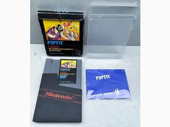 Popeye - (Omärkt) 5 skruvar - Nintendo NES Komplett CIB.