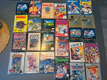 NES-spelpaket med 25 spel (samt låda och manual till North and South)!