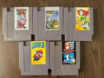 Nintendo NES Spil: Castlevania Draculas Curse , Super Mario 3, Yoshi, Teenage