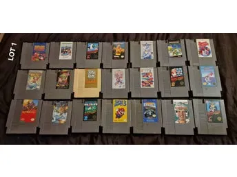 Lot (Nr 1) med 21 Amerikanska (NTSC) NES-spel.