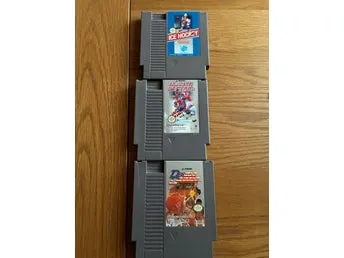 3 stycken Nintendo Nes 8 bitars spel